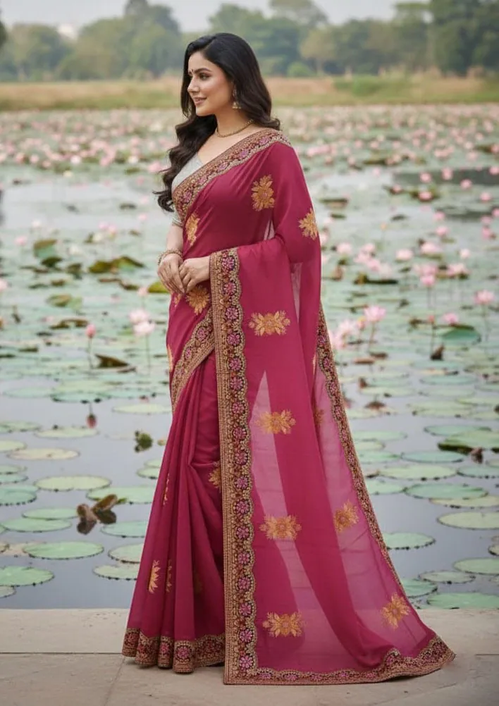 প্রিমিয়াম সেমি মসলিন শাড়ি - Image 4