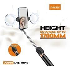 Plokama K9 Pro Double LED Selfie Stick With Tripod